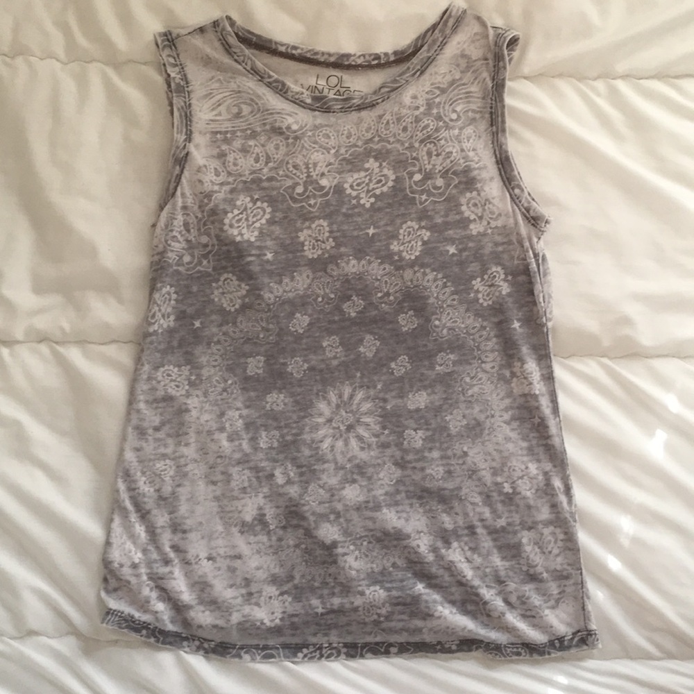 Grey and white tank top